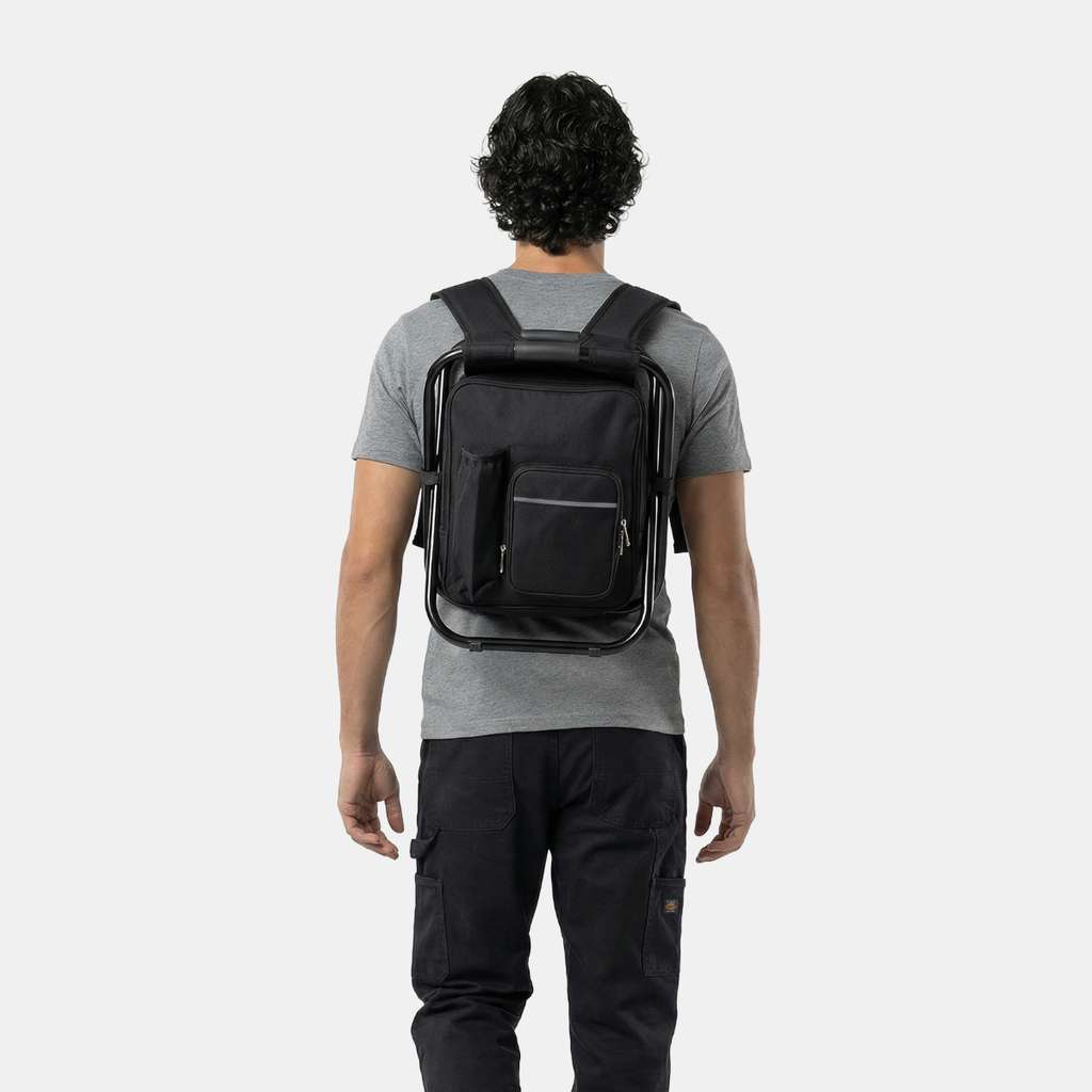 OHS 3-in-1 Camping Cooling Bag Seat Backpack in Black