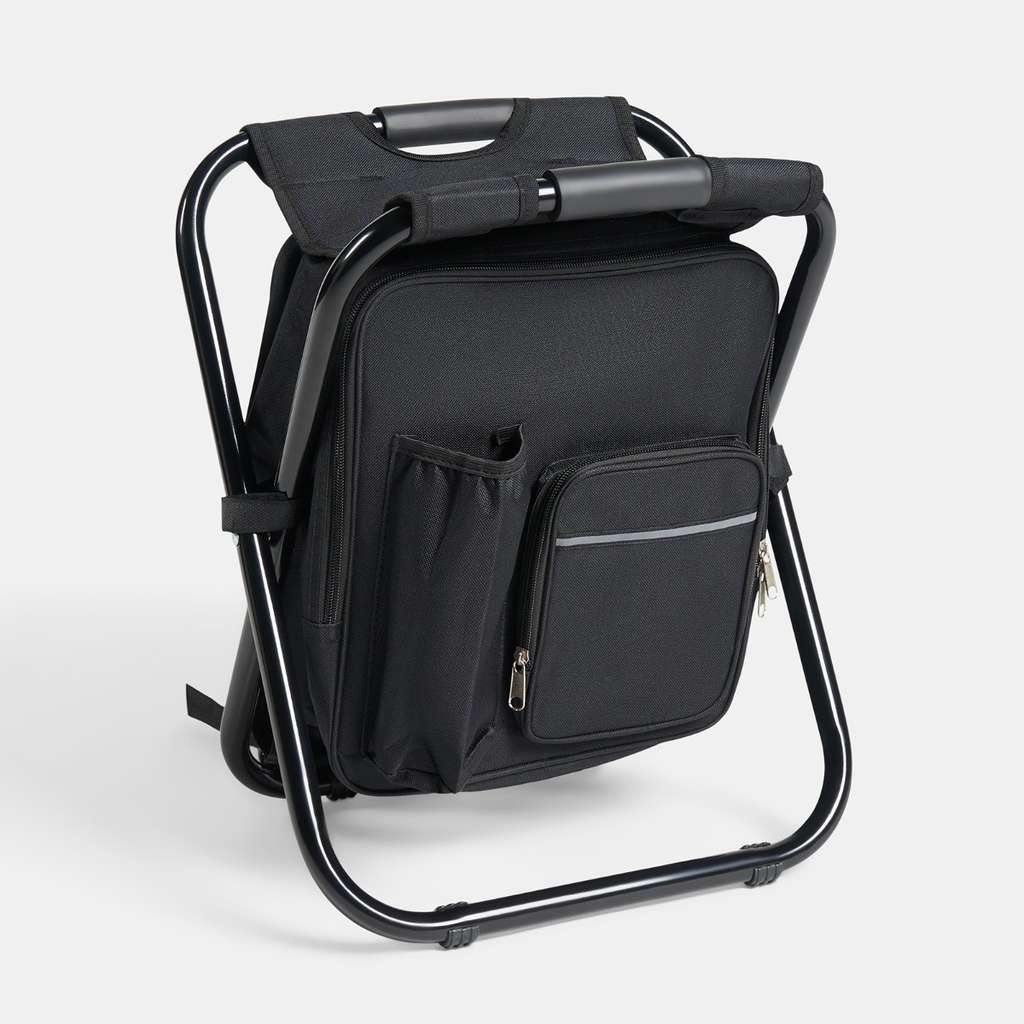 OHS 3-in-1 Camping Cooling Bag Seat Backpack in Black