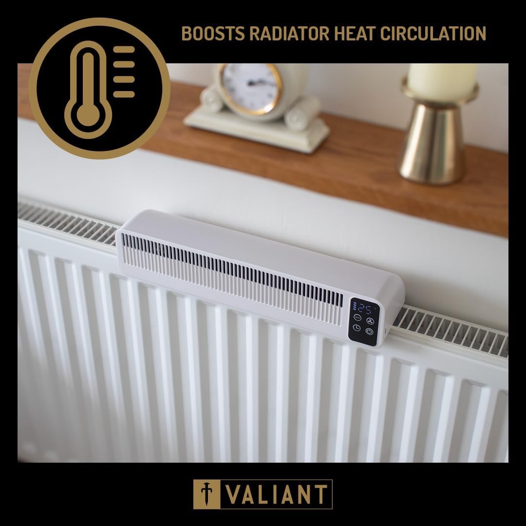 Valiant Radiator Fan, Triple Fan Heat Booster, Quiet, Rechargeable, Magnetic Fit