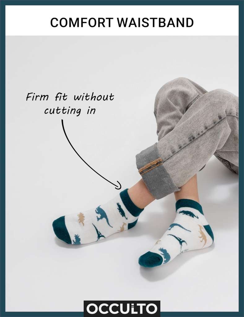 Occulto Boys and Girls Trainer Socks Pack of 10, Football, Size 9.5-12
