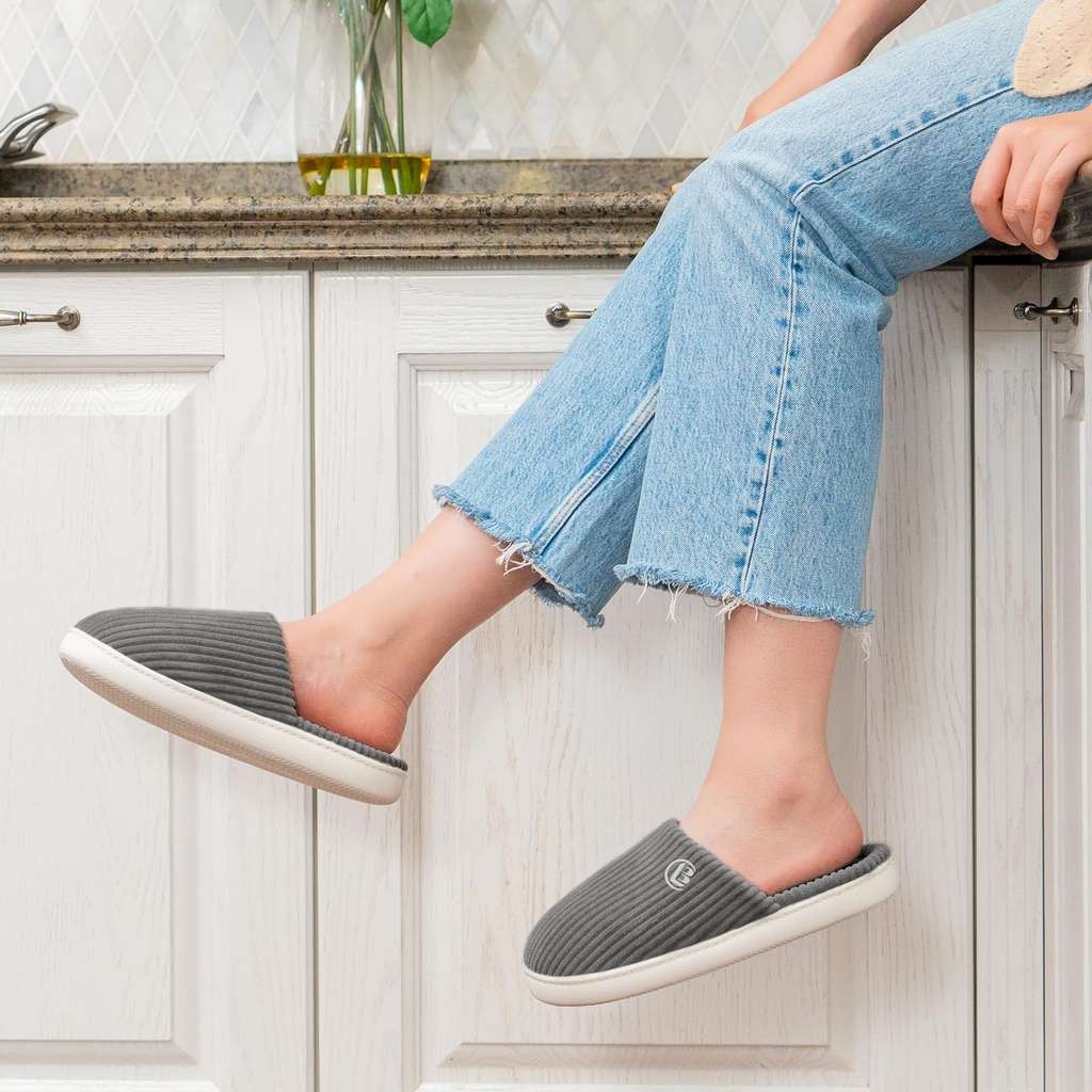 LongBay Women's Warm Slippers, Corduroy Memory Foam Slip On House Shoes, Sold by LongBay Direct / FBA