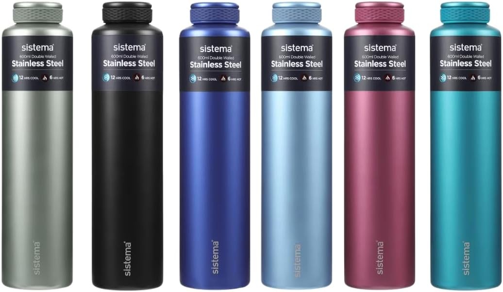 Sistema Hydrate Stainless Steel Water Bottle, 280ml, Double Wall Vacuum Insulated