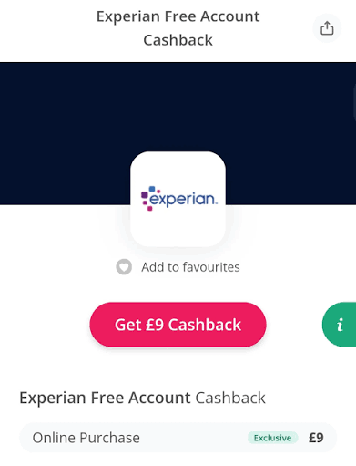 Free £9 cashback via TopCashback for signing up for an Experian Free Account