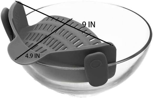 Adjustable clip-on silicone strainer (Pantry Drainer) for pans/bowls, discount at checkout. Haul Global