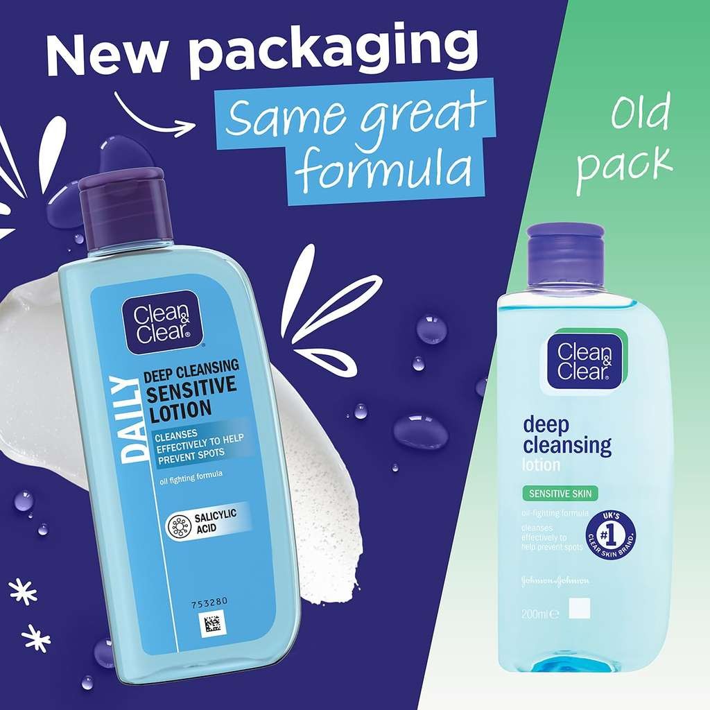 3x Clean & Clear Deep Cleansing Lotion for Sensitive Skin 200ml, £4.25 (£3.90 S&S)