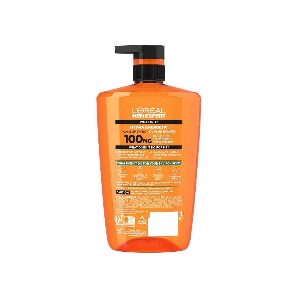L'Oreal Paris Men Expert Shower Gel Hydra Energetic, Pure Carbon, Barber Club 3-in-1 1L