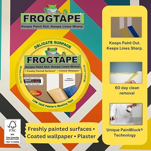 Frog Tape Yellow Delicate Surface Painters Masking Tape, 36mm x 41.1m