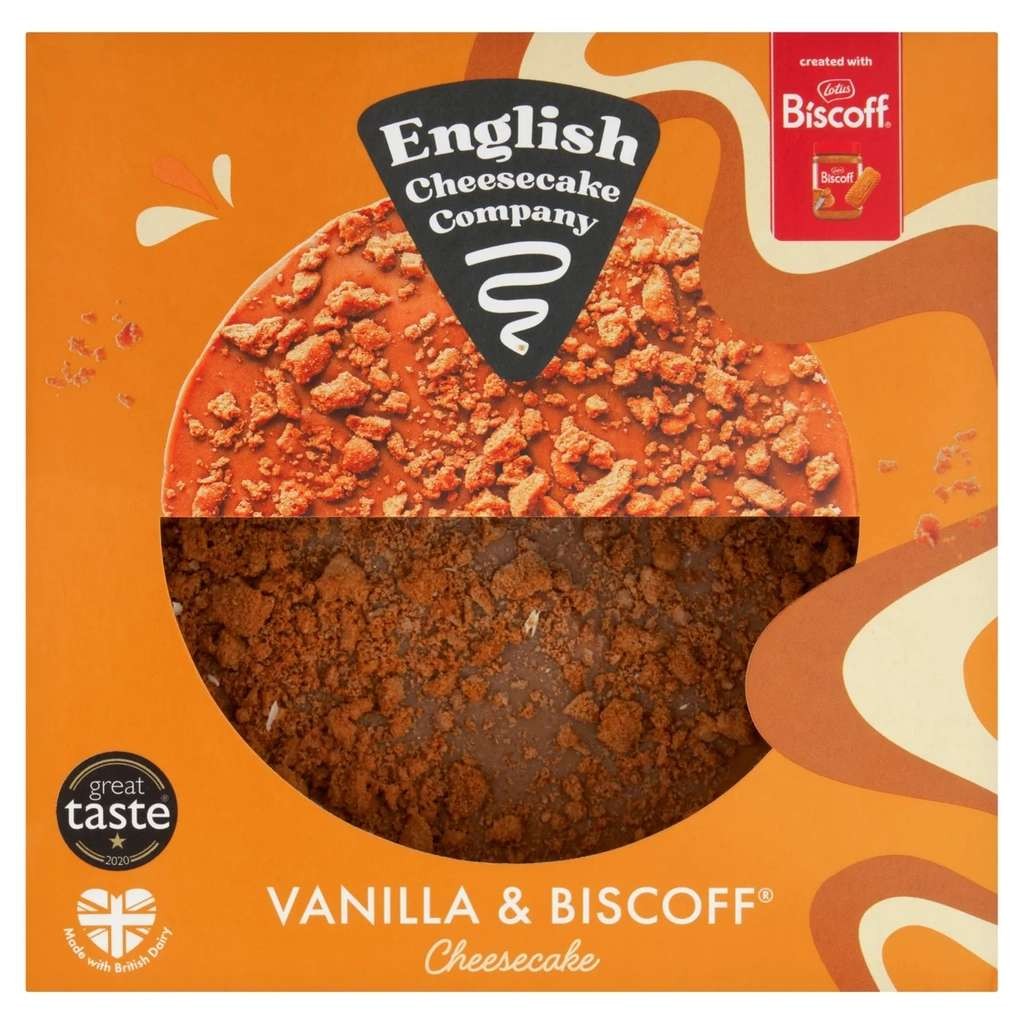 English Cheesecake Company Vanilla and Biscoff Cheesecake 484g