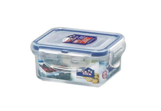Lock & Lock Classics Rectangular Food Container with Leak Proof Locking Lid, 180ml