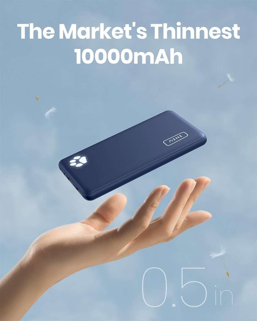 INIU Power Bank, 10000mAh Portable Charger, Blue (w/Voucher) SimpleLife LLC FBA