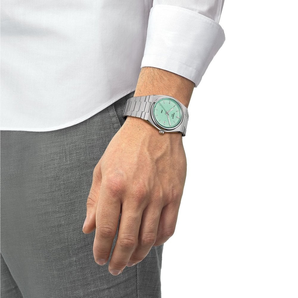 Tissot Men's PRX 40mm Mint Green Dial Quartz Watch T137.410.11.091.01