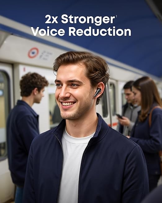 Soundcore Liberty 5 by Anker, Noise-Cancelling Wireless Earbuds, 2x Stronger Voice Reduction, Real-Time Adaptive Noise Cancellation, Fast Charging, Dolby Audio, 6 Mic AI Calls