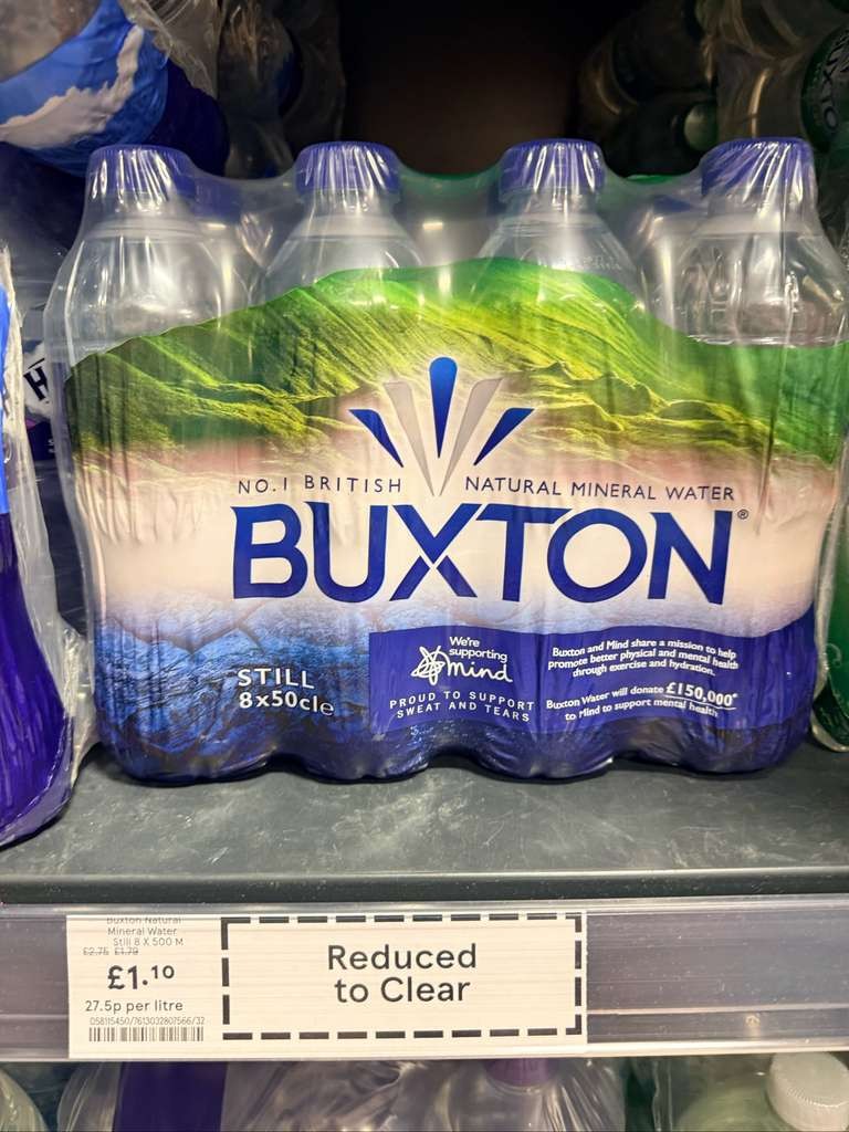 Buxton Still Natural Mineral Water 8 x 500ml, Instore Tesco Express Jersey Farm St Albans