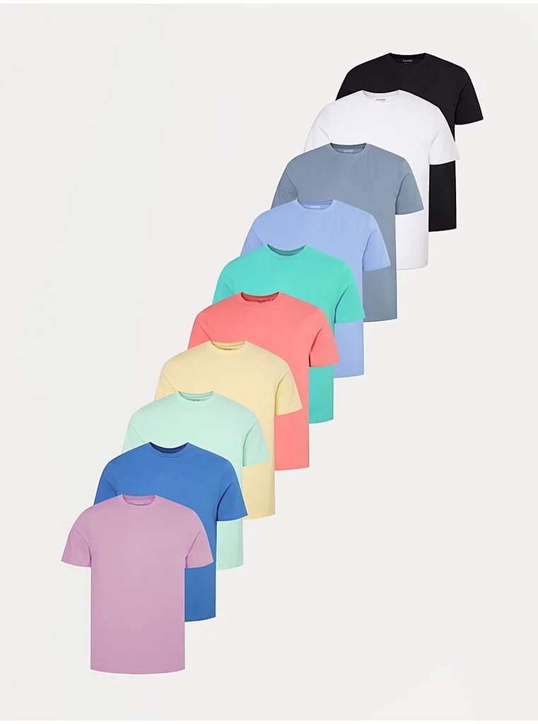 Mens Crew Neck T-Shirts 10 Pack, 2 Colour Options, Sizes S-4XL, Extra 10% Off with George Reward Points, Free C&C