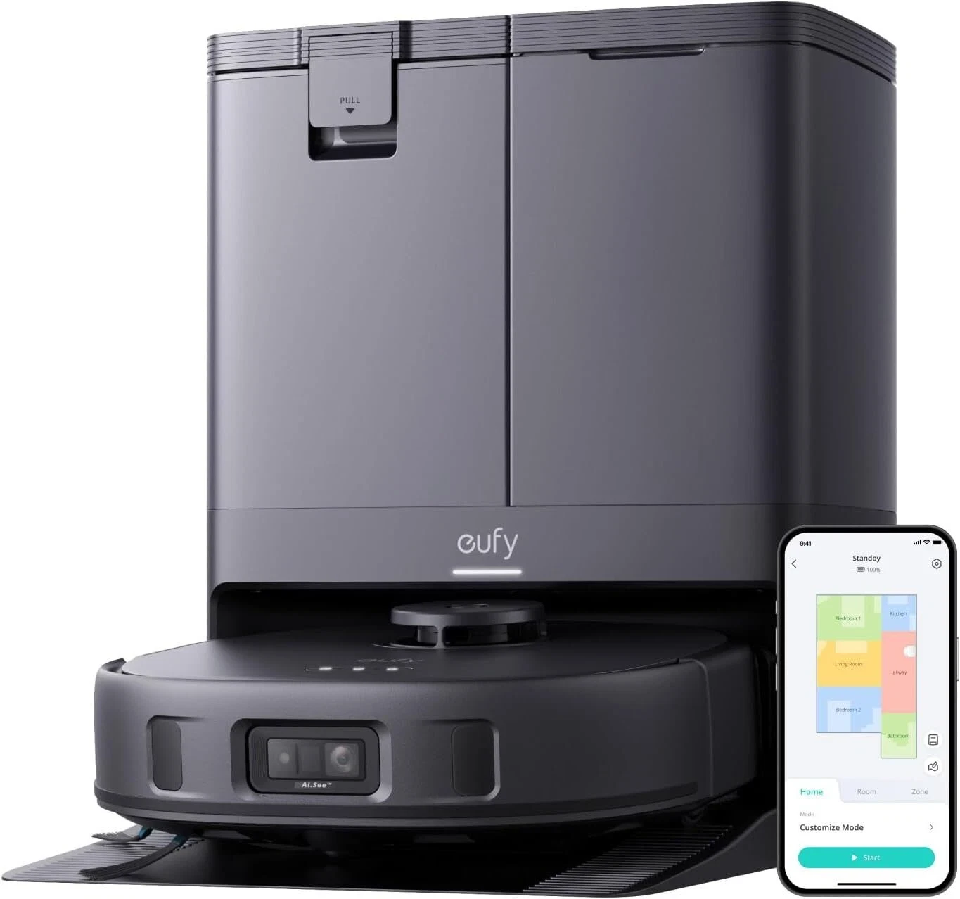 eufy X10 Pro Omni Robot Vacuum Cleaner & Dual Mops, 8000 Pa, 12 mm Auto-Lift AI