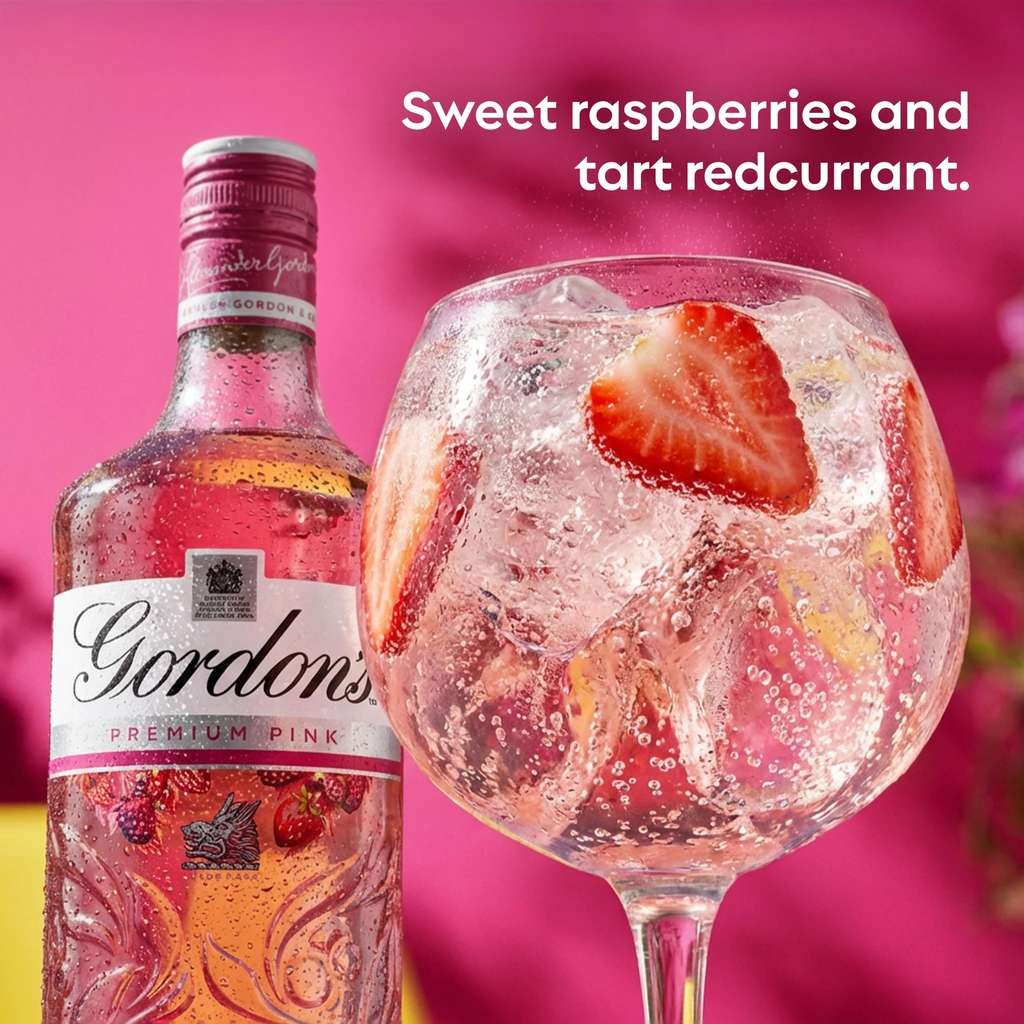 Gordon's Premium Pink Distilled Gin, 35% vol, 1L