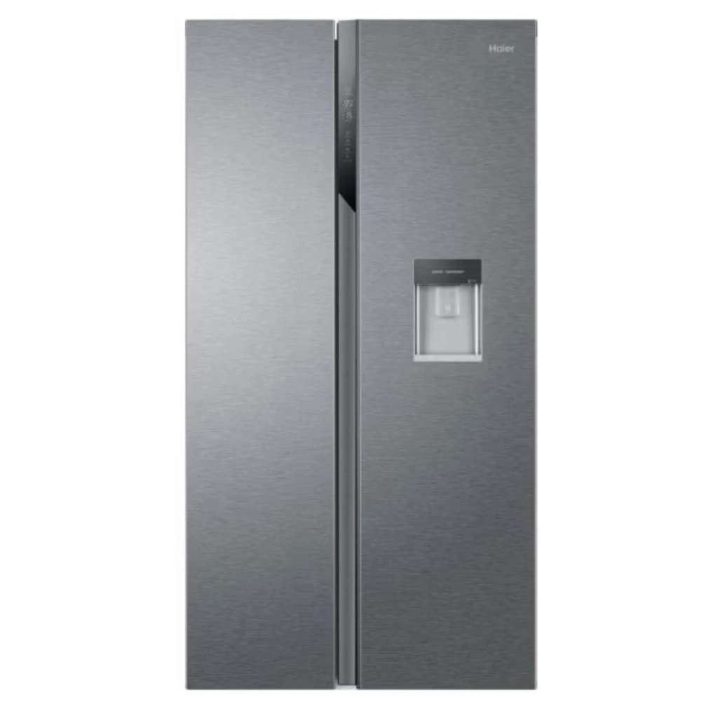 Haier HSR3918EWPG American fridge freezer, 521L, silver, with water dispenser