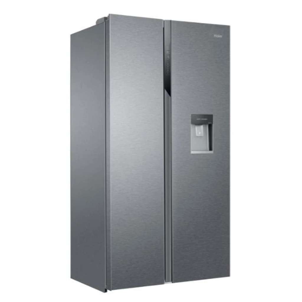 Haier HSR3918EWPG American fridge freezer, 521L, silver, with water dispenser