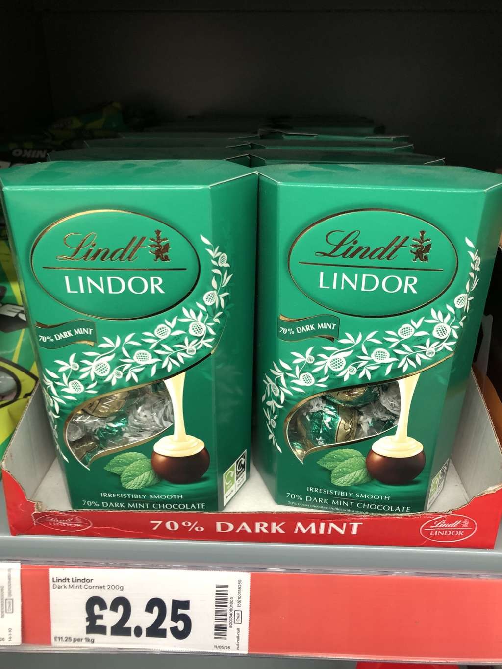 Lindt Lindor Dark Mint 200g, instore at Pyle, lovely stuff