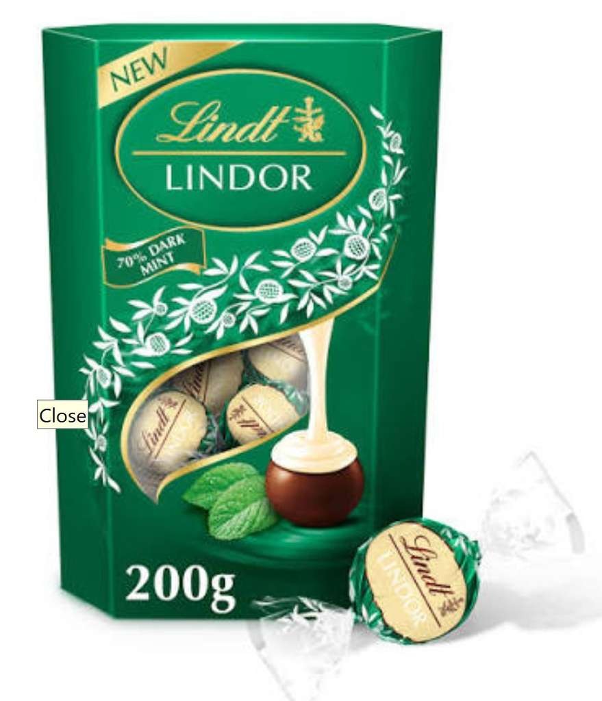 Lindt Lindor Dark Mint 200g, instore at Pyle, lovely stuff