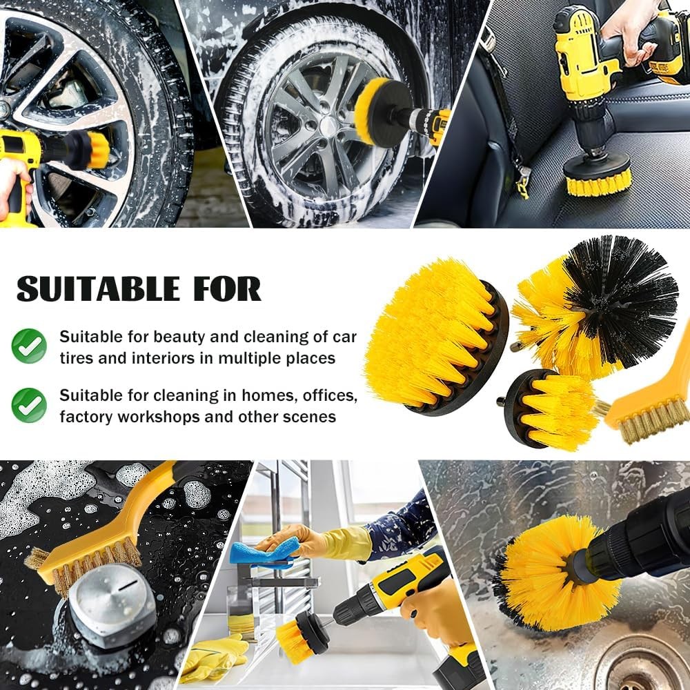6pcs Drill Brush Attachment Set, 4pcs 1/4in Power Cleaning Brushes, 2pcs Hand Mini Wire Brushes