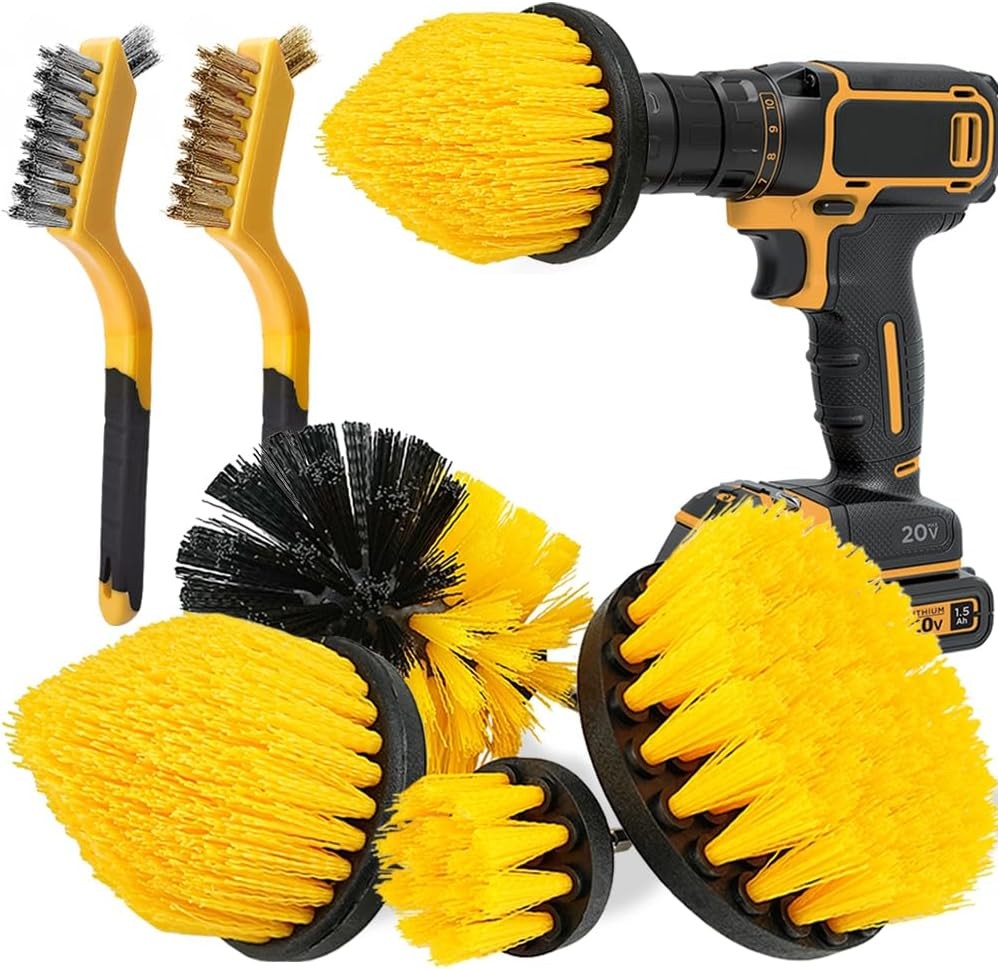 6pcs Drill Brush Attachment Set, 4pcs 1/4in Power Cleaning Brushes, 2pcs Hand Mini Wire Brushes