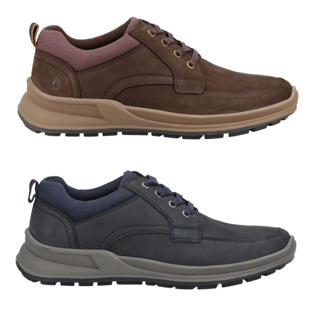 Hush Puppies Men's Leather Lace Up Shoes, Navy/Brown, Sizes 6-12