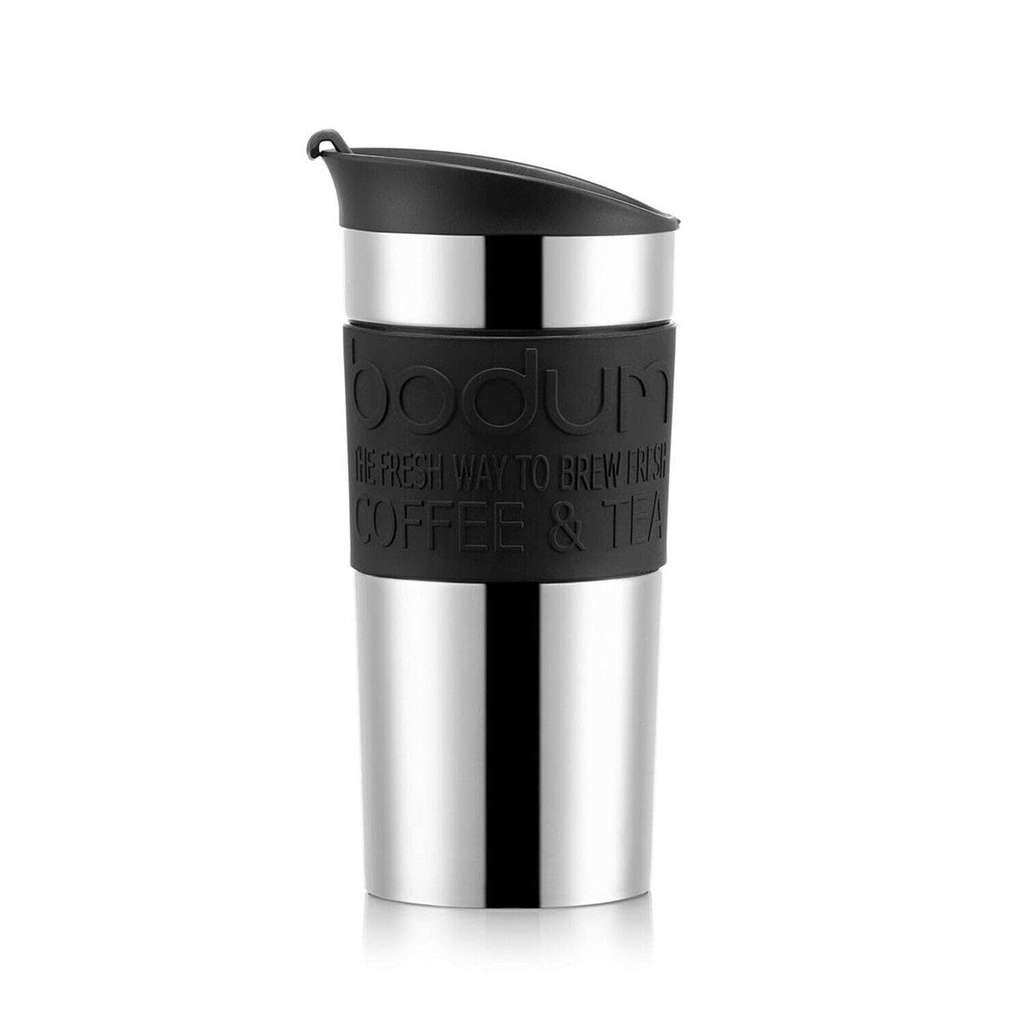 Bodum 11068-01 vacuum travel mug with flip lid, black, small, 0.35l / 12oz