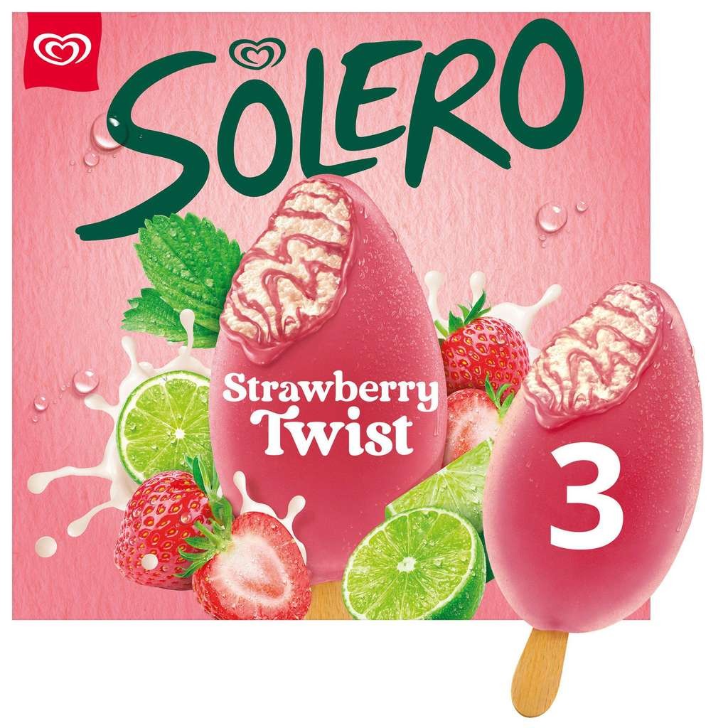 Solero 3 x 90ml lollies (Exotic, Berry Bliss, Strawberry twist flavours) - Nectar Price