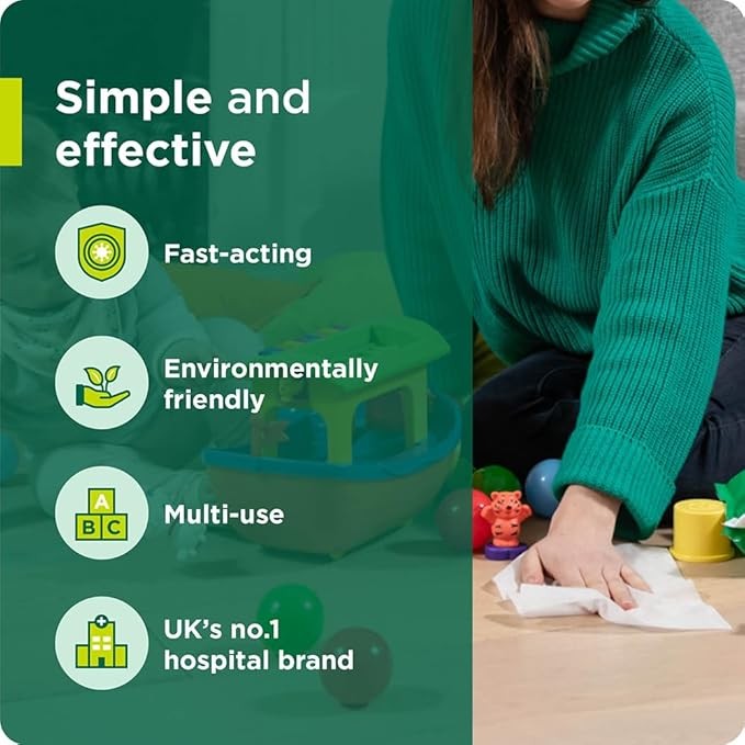 Clinell Universal Biodegradable Cleaning and Disinfectant Wipes for Surfaces, Pack of 60, Plastic Free, Multi-Purpose Wipes, Kills 99.99% of Bacteria & Viruses, Neutral Scent