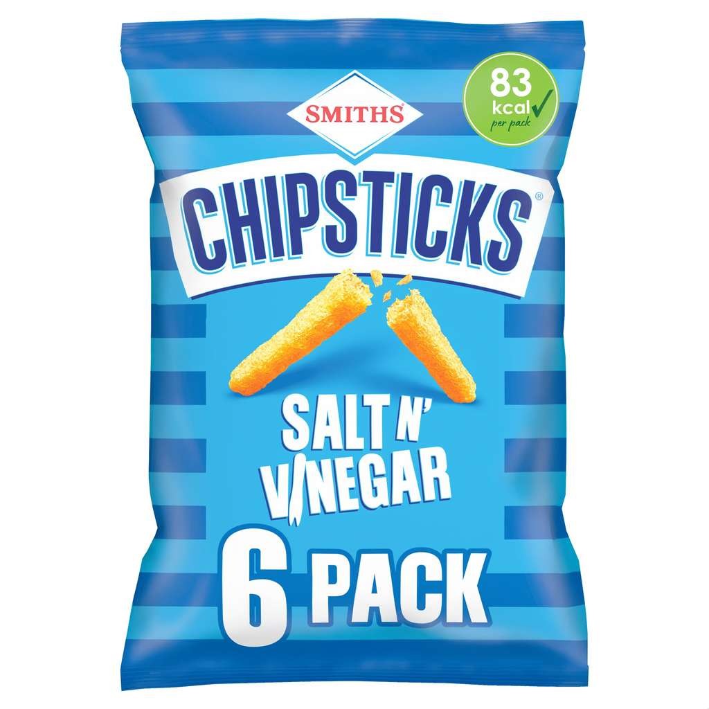 Chipsticks Salt and Vinegar Multipack Crisps 6 x 17g £1.11 S&S
