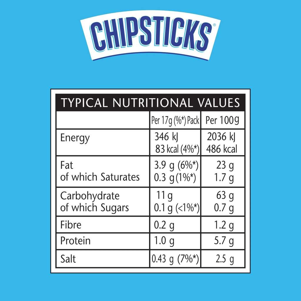 Chipsticks Salt and Vinegar Multipack Crisps 6 x 17g £1.11 S&S