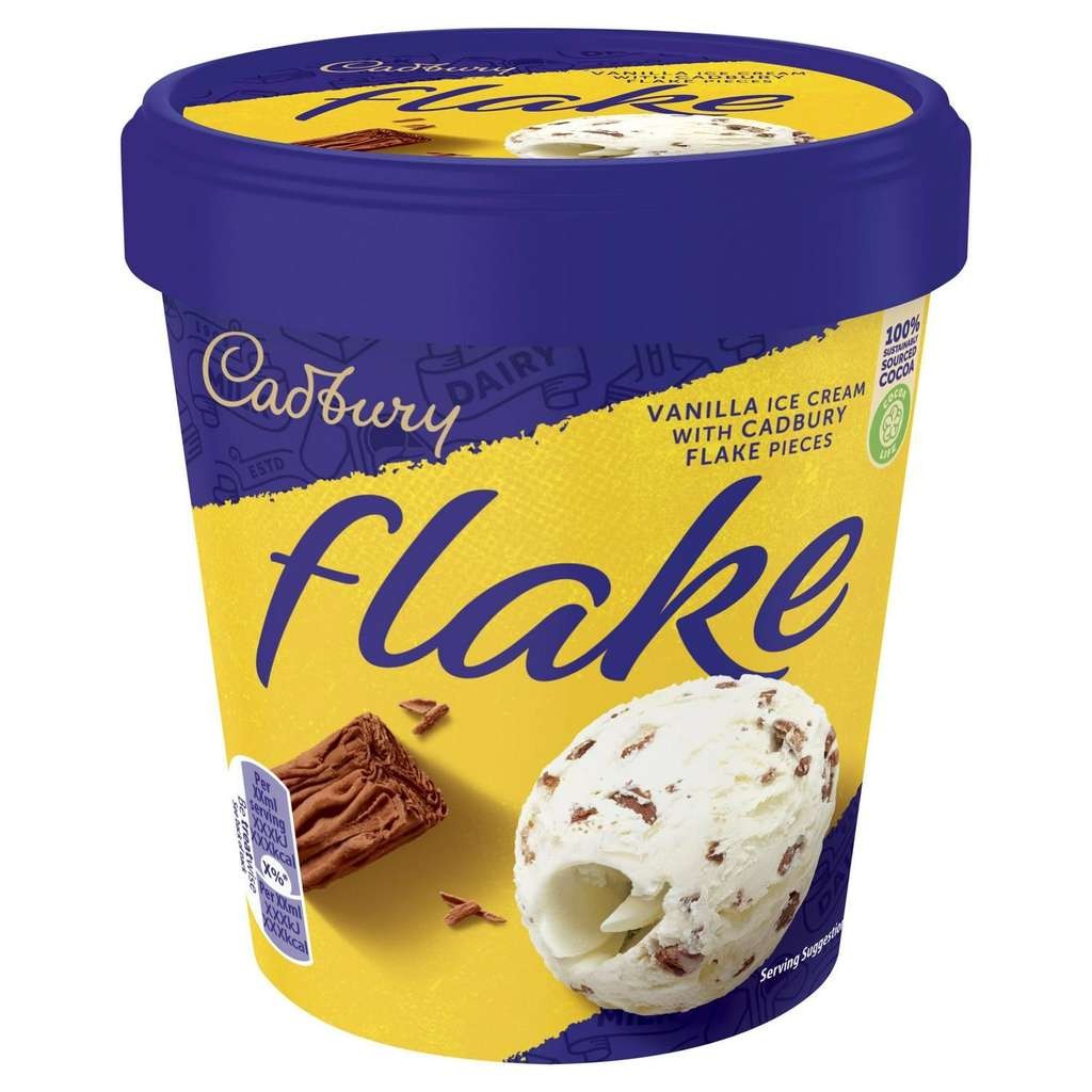Cadbury Flake Vanilla Ice Cream with Flake Pieces 425ml, in store, Cromwell Road London