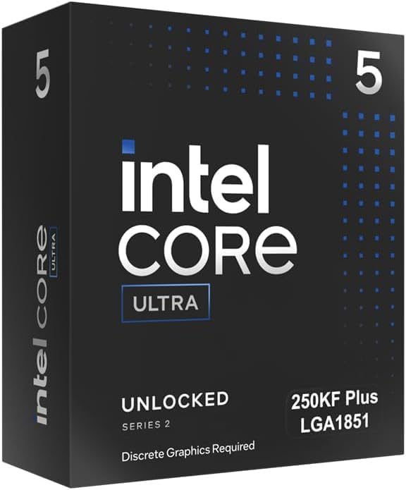 Intel Core Ultra 5 Processor 250KF Plus, 5.3 GHz Max Turbo, LGA1851, PCIe 5.0, DDR5 Support
