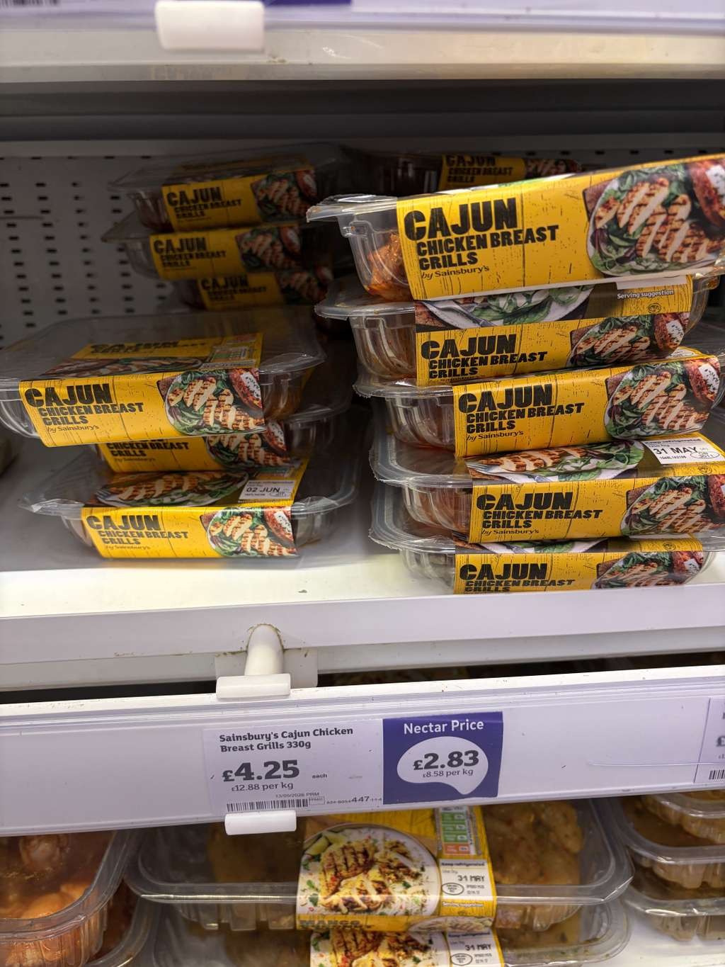 Sainsbury's Cajun British Chicken Breast Grills 330g Nectar Price, handy for tea