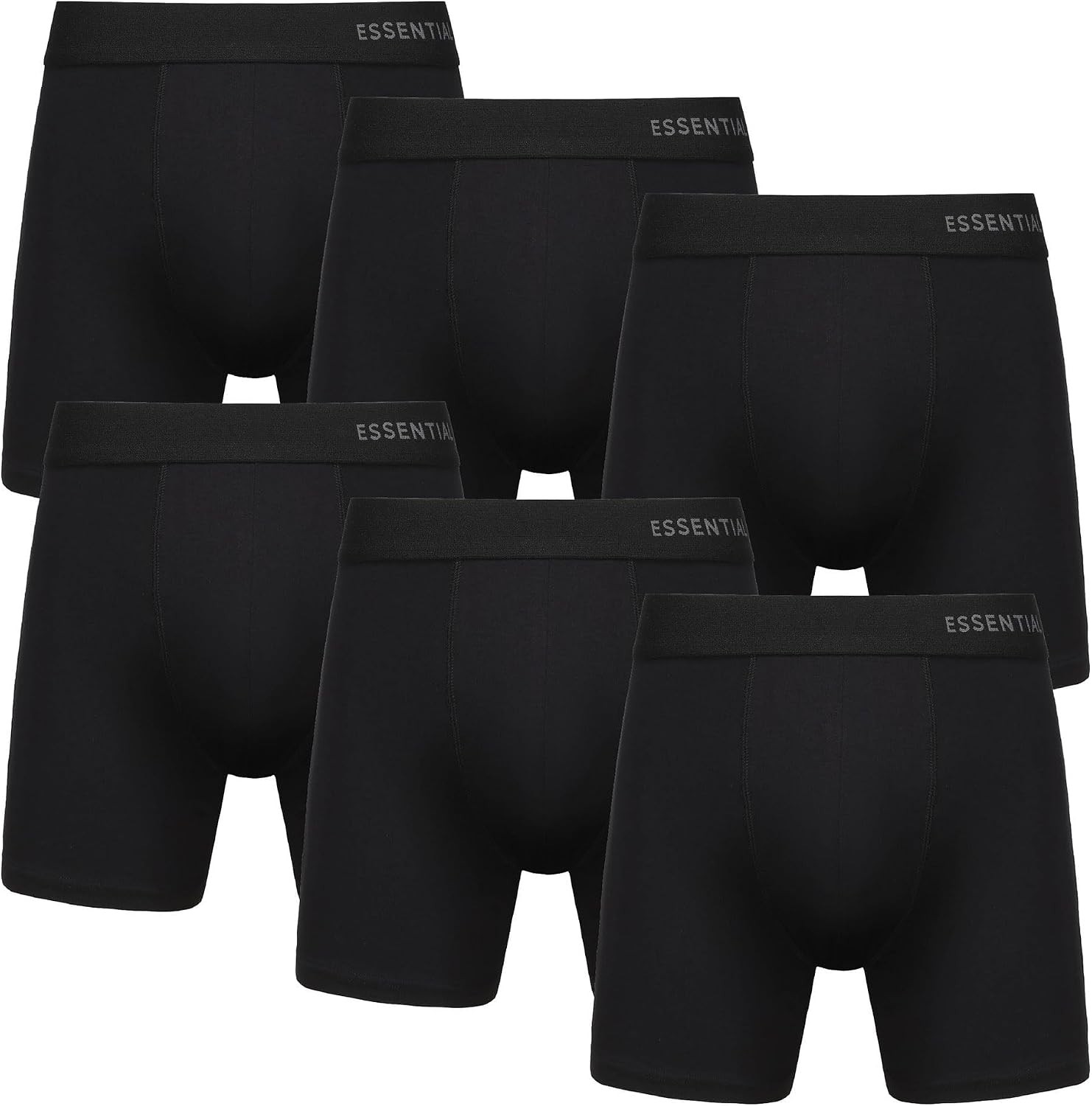 The Essentials Wardrobe Mens Bamboo Boxers 6 Pack, Sizes S-XL