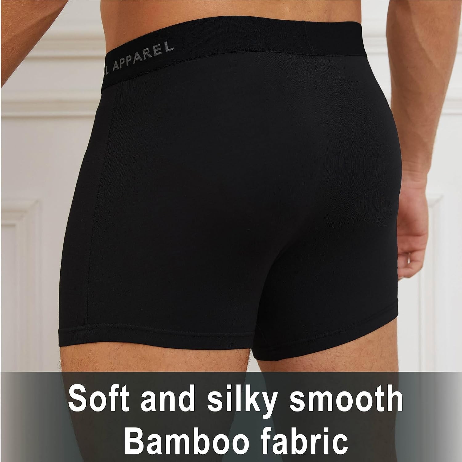 The Essentials Wardrobe Mens Bamboo Boxers 6 Pack, Sizes S-XL