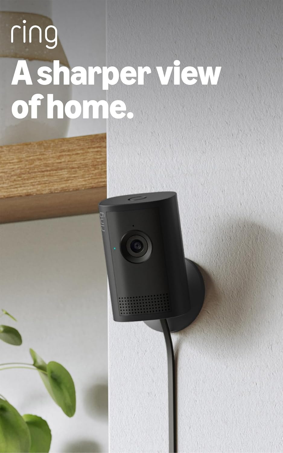 Ring Indoor Camera Plus (newest gen)| Plug-In Security Camera | Retinal 2K, 4x Enhanced Zoom, Low-Light Sight, Manual Lens Cover | 30-day free trial of Ring Subscription Plan
