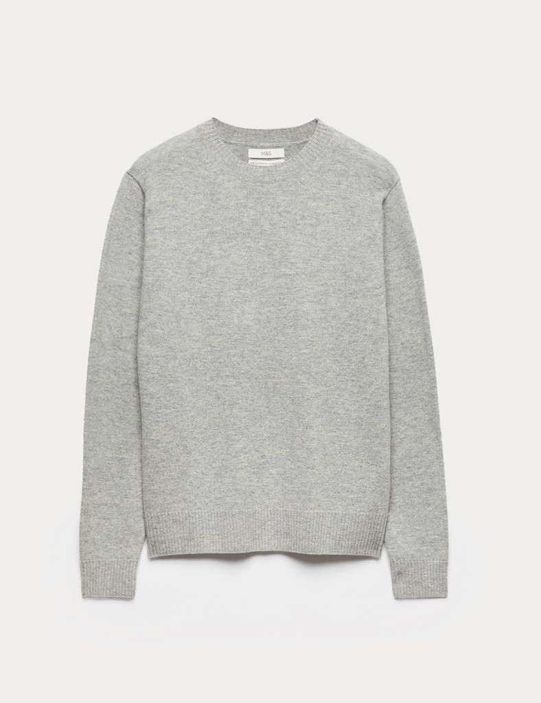 Mens M&S Pure Lambswool Jumpers, crew (grey, ecru, khaki) & V-neck (light blue). S-3XL, free C&C