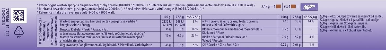 Milka Mmmax Alpine Milk Chocolate Bar with Whole Hazelnuts 250g 1-Pack