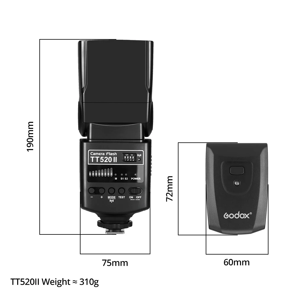 Godox TT520II DSLR Camera Flash Lights Speedlight for Nikon Pentax Olympus Fujifilm Canon