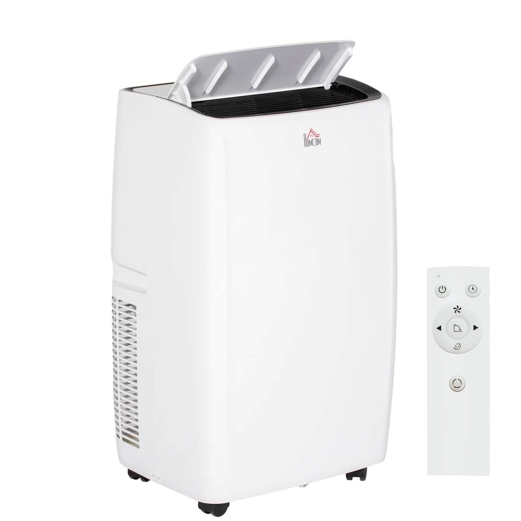 HOMCOM 14,000 BTU Mobile Air Conditioner with LED Screen, White, with Code