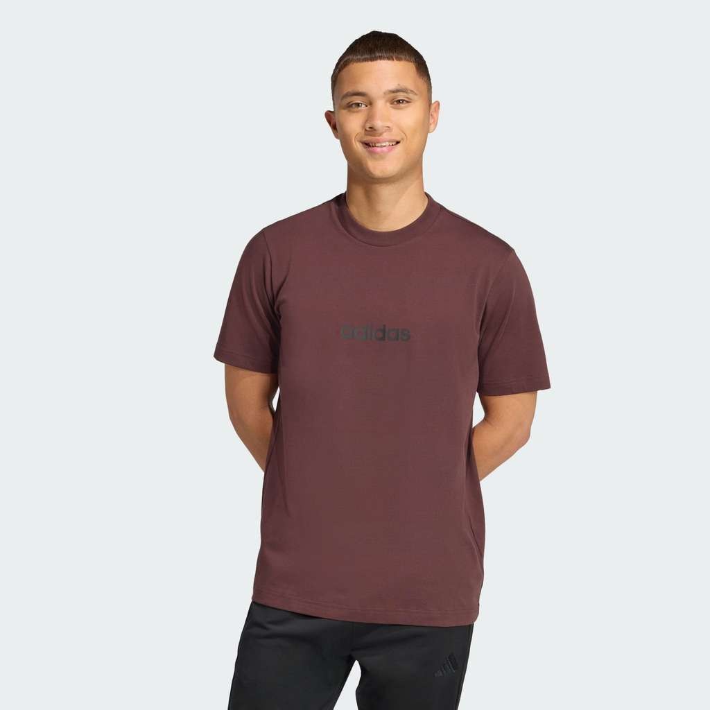 Adidas Essentials Linear Single Jersey Tee Shadow Brown S, M, L, XL, £7.50 at Adidas