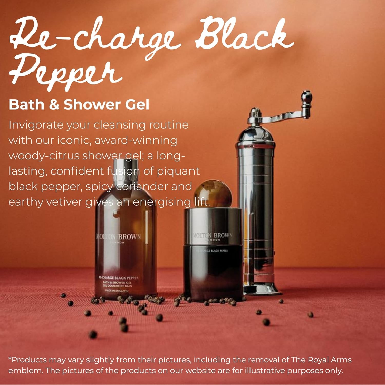 Molton Brown Re-Charge Black Pepper Bath and Shower Gel 300 ml