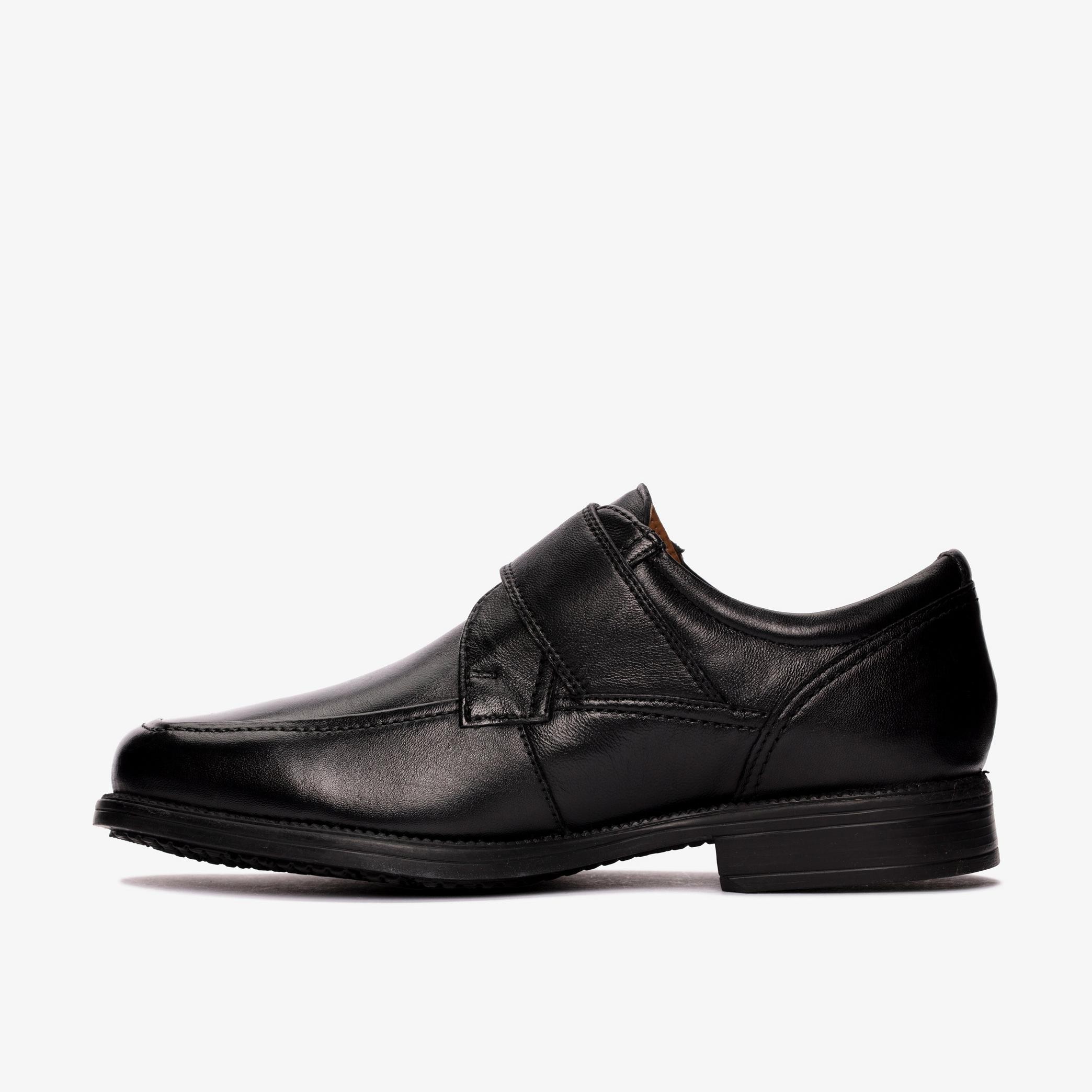 Mens Hail Roll Black Leather Slip On Shoes