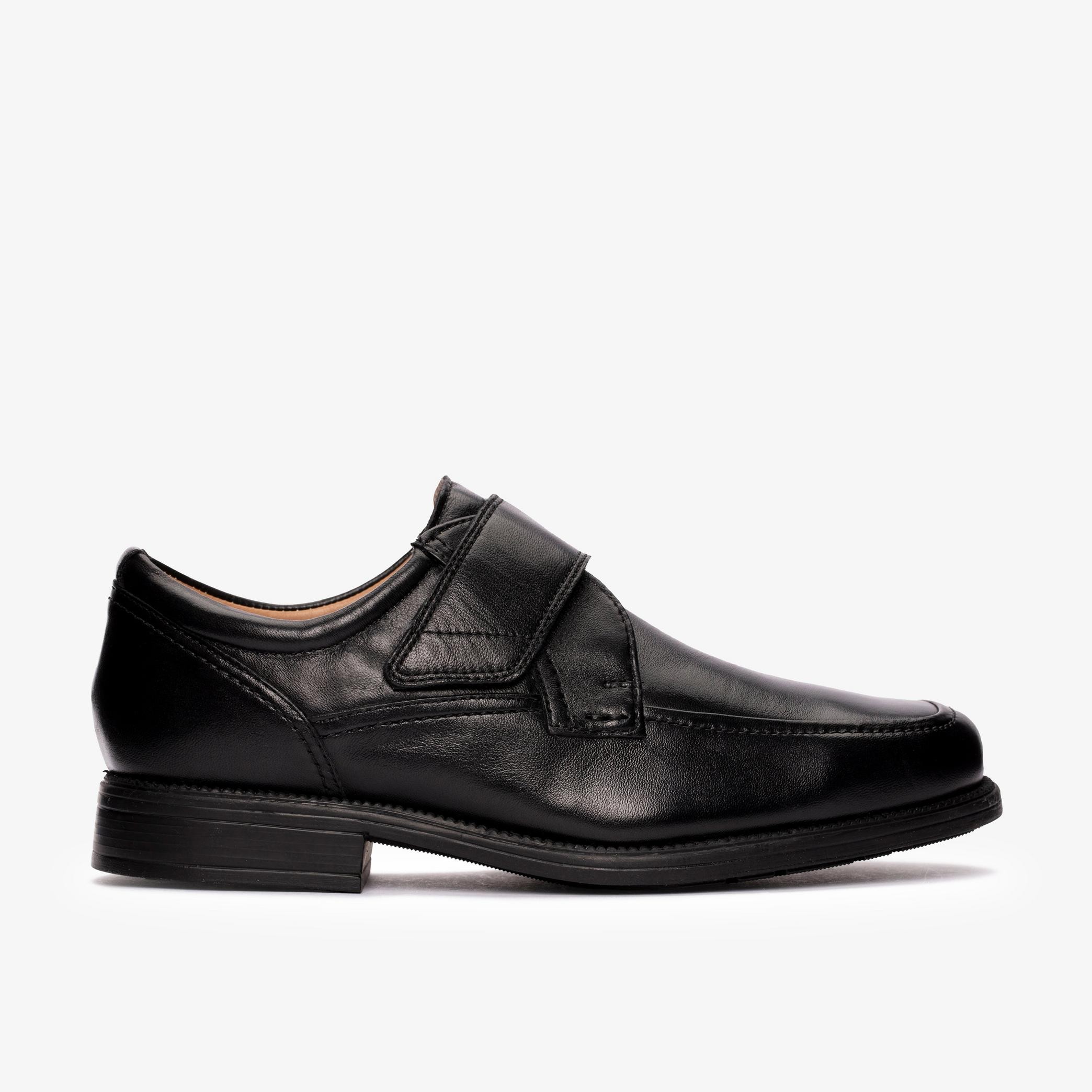 Mens Hail Roll Black Leather Slip On Shoes