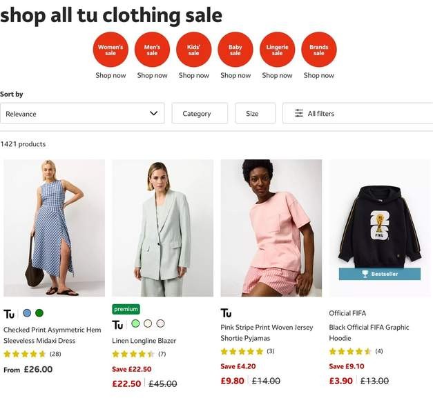 TU Clothing End Of Season Sale, Men's, Women's, Kid's, Babies, Over 1400 Lines, Free C&C