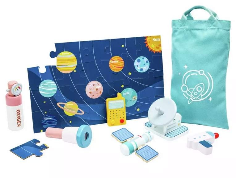 Chad Valley Wooden Astronaut Set, Wooden Influencer Roleplay Set or Travel Backpack