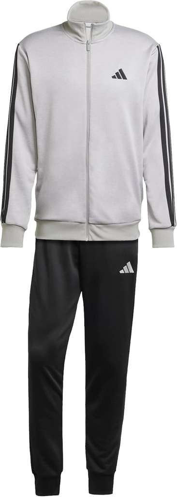 adidas men's 3 Stripes French Terry Track Suit in Medium Grey/Solid Grey, size XL