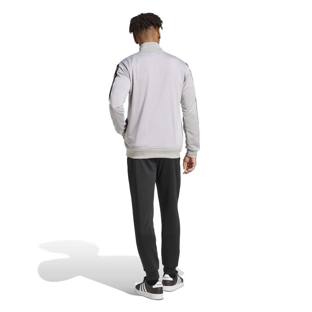 adidas men's 3 Stripes French Terry Track Suit in Medium Grey/Solid Grey, size XL